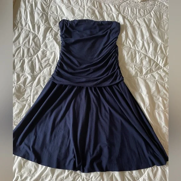 Anatomie travel brand Navy Blue Strapless Dress size medium. - Picture 2 of 5